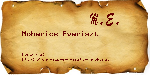 Moharics Evariszt névjegykártya